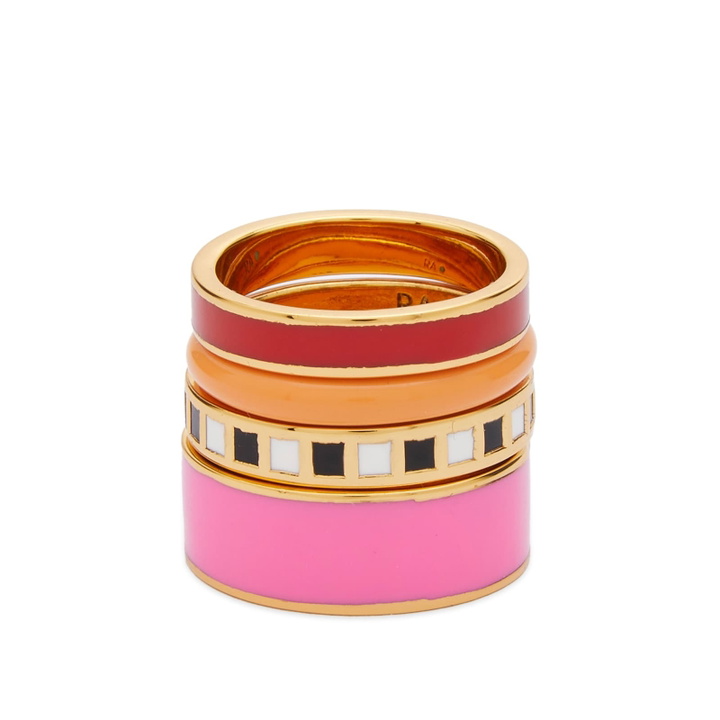 Photo: Roxanne Assoulin Women's Banded Rings - Set of 4 in Rose Crush