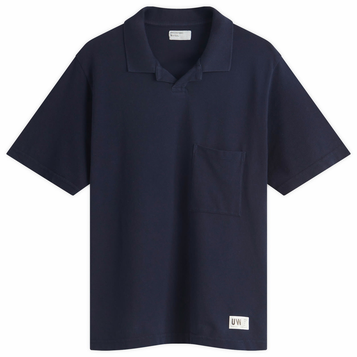 Universal Works Men's Pique Vacation Polo in Bright Navy