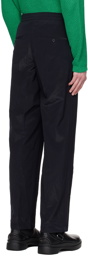 Solid Homme Navy Crinkled Trousers