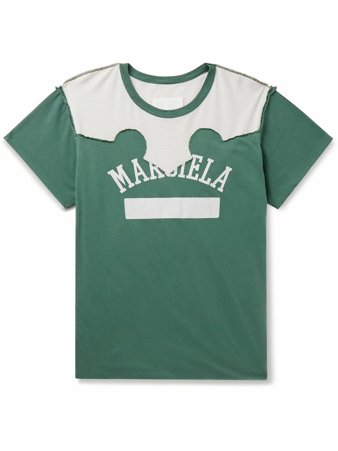 Maison Margiela - Logo-Print Cotton-Jersey T-Shirt - Green Maison