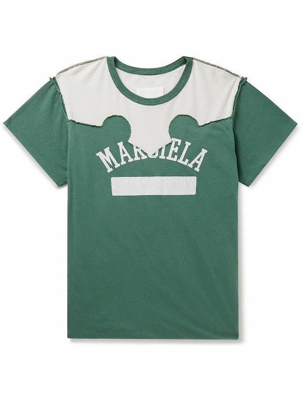 Photo: Maison Margiela - Logo-Print Cotton-Jersey T-Shirt - Green