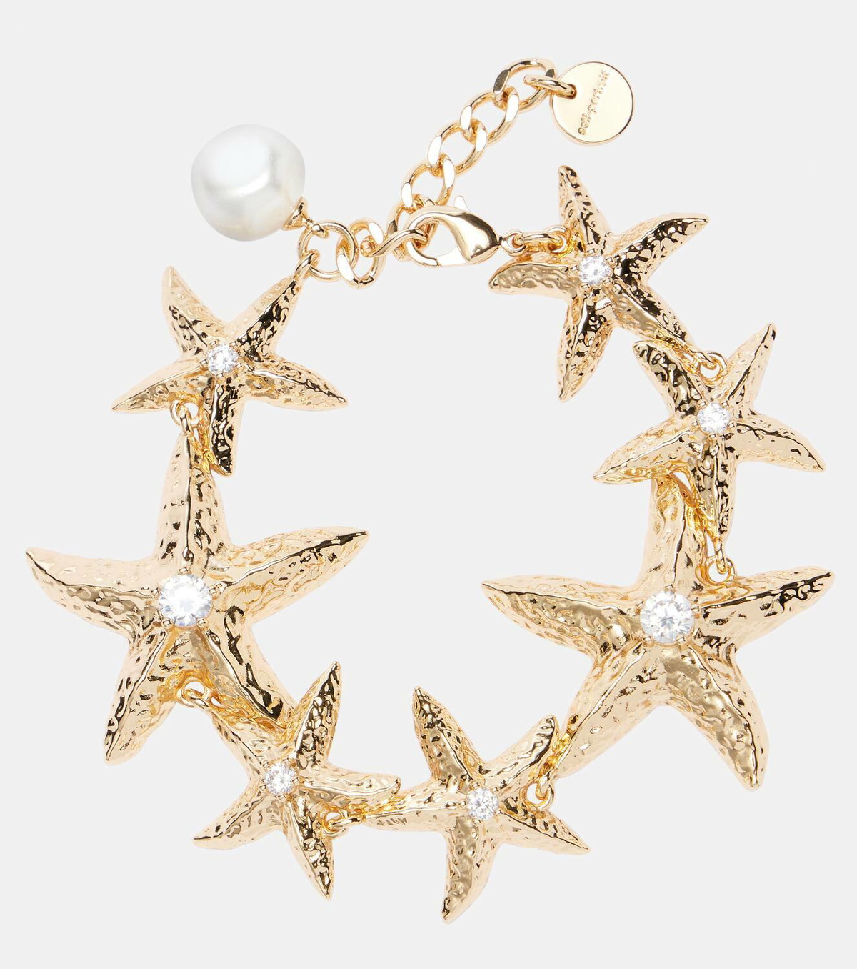 Self-Portrait Embellished gold-plated bracelet