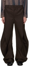 JiyongKim Brown Twisted Trousers