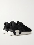 BALMAIN - B-Runner Leather-Trimmed Mesh and Rubber Sneakers - Black