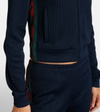 Gucci Web Stripe jersey zip-up sweatshirt