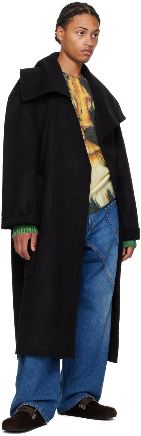 JW Anderson Black Wrap Coat JW Anderson