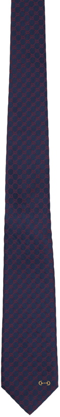 Photo: Gucci Navy & Red Jacquard Tie