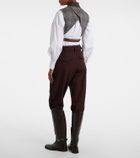 Brunello Cucinelli Belted checked virgin wool vest