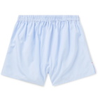 Isaia - Striped Cotton Boxer Shorts - Blue