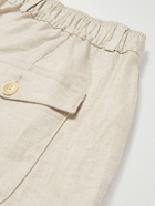 Oliver Spencer - Straight-Leg Linen and Cotton-Blend Drawstring Trousers - Neutrals
