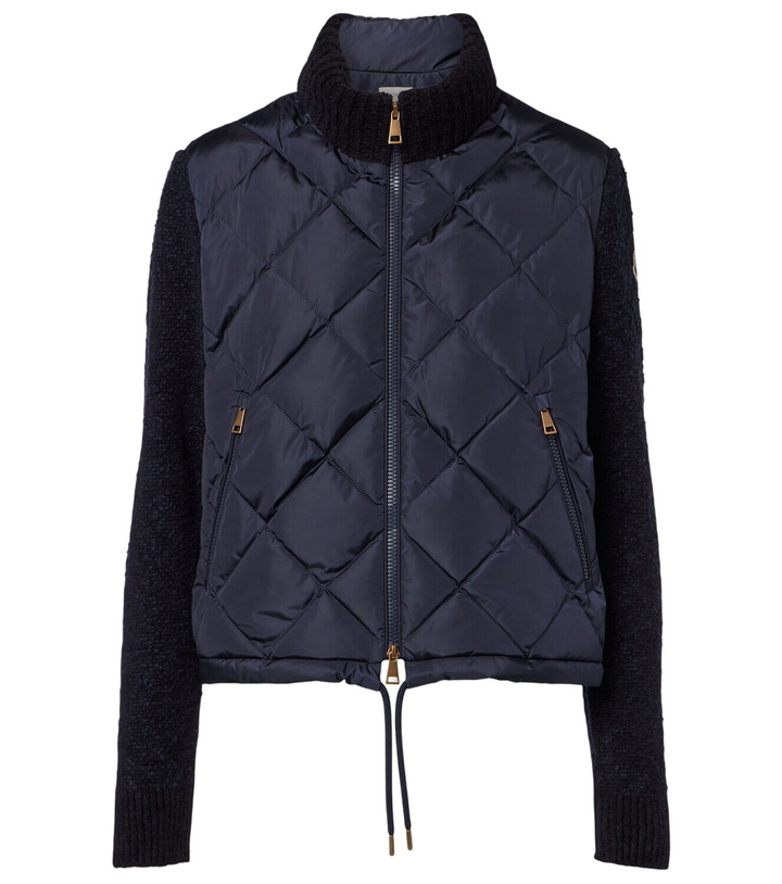 Photo: Moncler Down-paneled cotton-blend cardigan