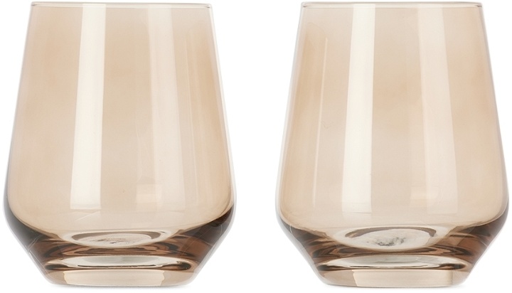 Photo: Estelle Colored Glass Brown Stemless Wine glasses, 13.5 oz
