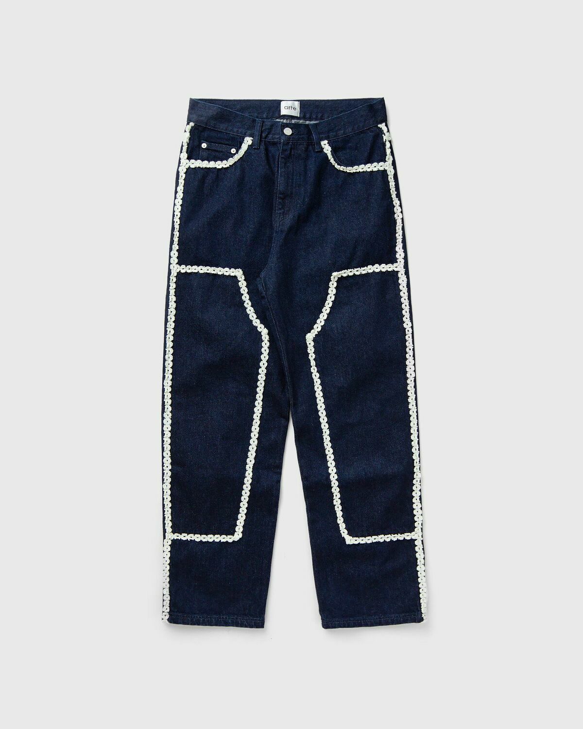 Arte Antwerp Flower Trim Workwear Jeans Blue Jeans Arte Antwerp