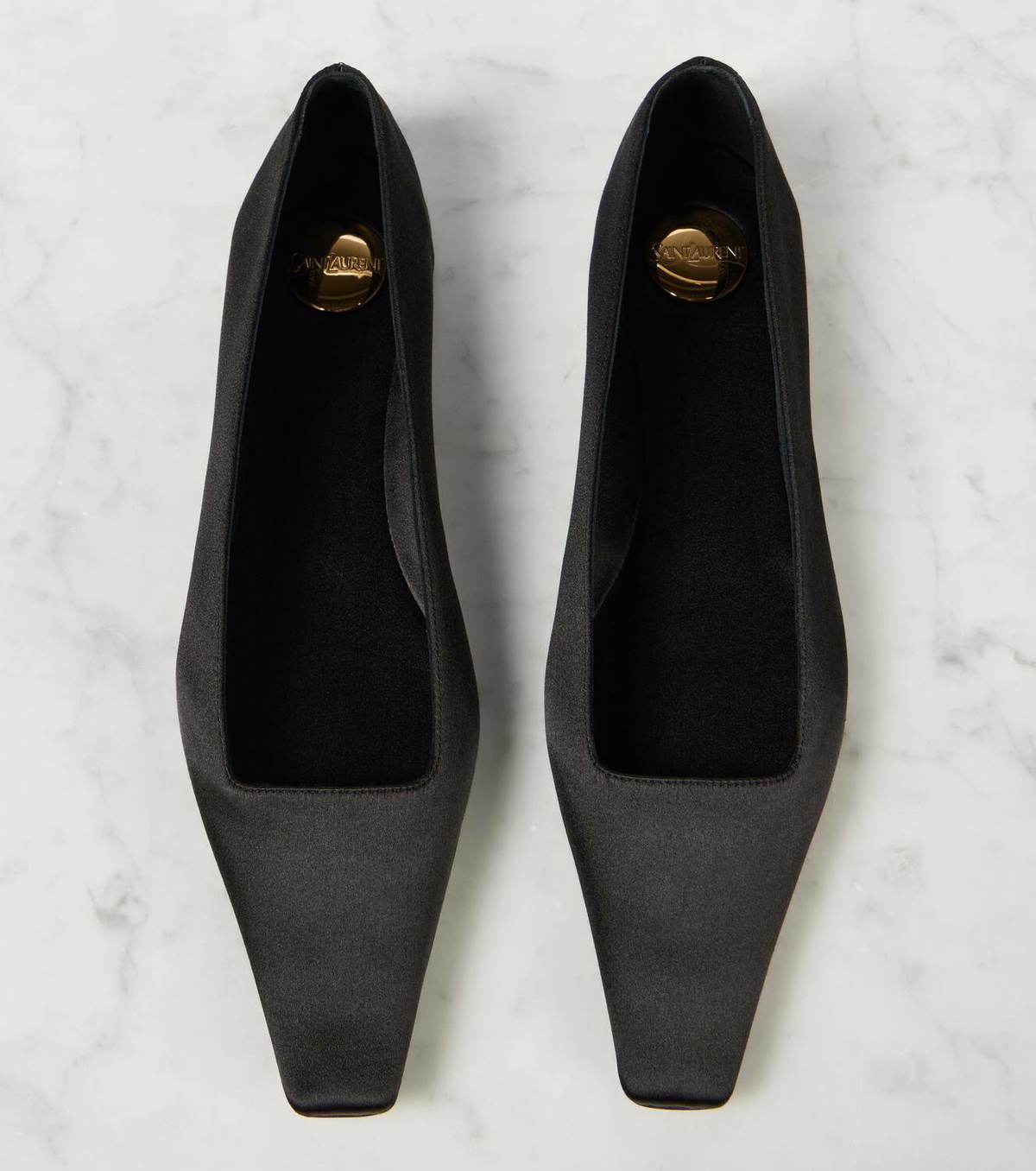 Saint Laurent Poppy crêpe satin ballet flats