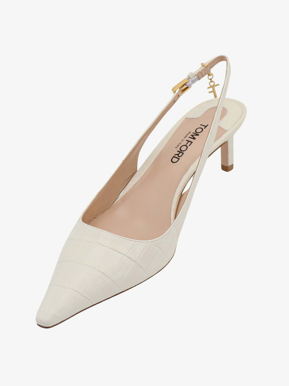 パンプス Tom Ford White Pumps With Delicate Slingback Tom Ford Slingback White Womens TOM FORD