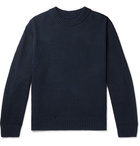 Nudie Jeans - Frank Indigo-Dyed Ribbed Organic Cotton Sweater - Blue