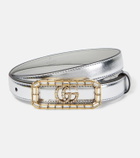 Gucci Double G metallic leather belt