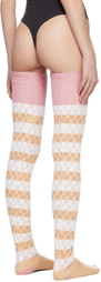 ANDREJ GRONAU SSENSE Exclusive White & Beige Socks