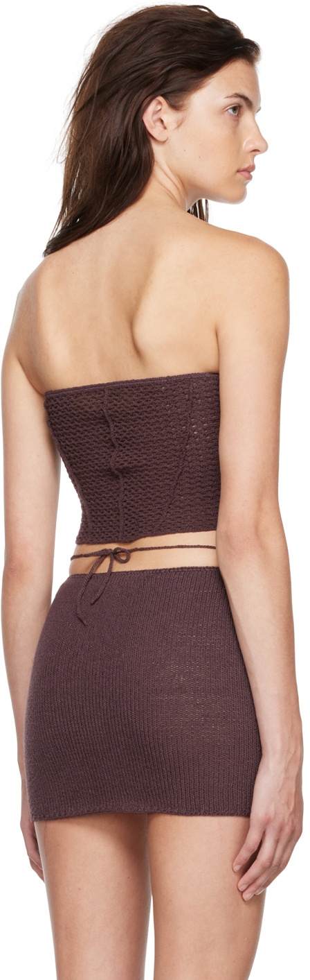 nastyamasha SSENSE Exclusive Brown Crocheted Corset