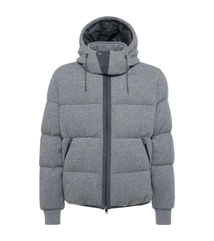 Photo: Zegna Ribbed-knit cashmere-blend down jacket