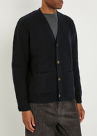 Wax London Walker Ribbed Wool-blend Cardigan Navy