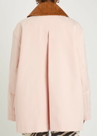 Ganni Corduroy-collar Twill Jacket Light Pink
