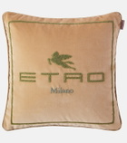 Etro Logo cotton and wool cushion
