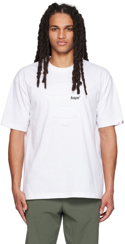 Photo: AAPE by A Bathing Ape White Embossed T-Shirt