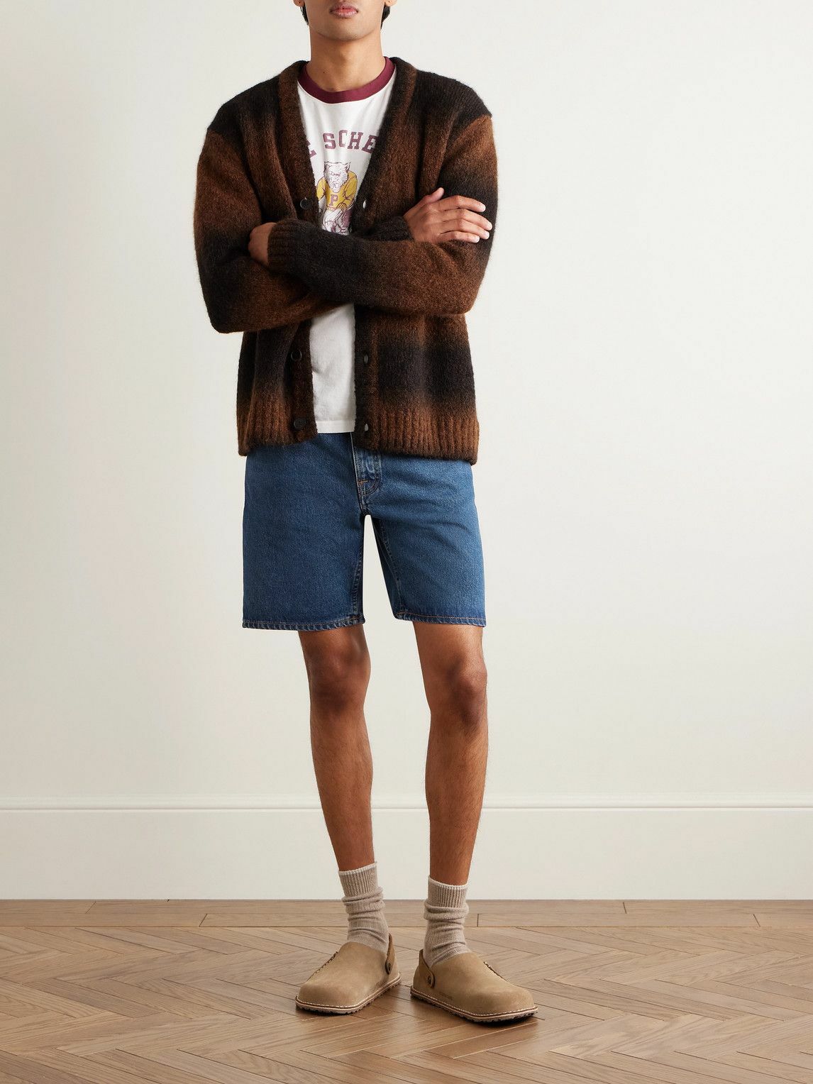 Nudie Jeans - Seth Straight-Leg Stone-Washed Organic Denim Shorts - Blue
