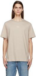 MSGM Beige Micro Logo T-Shirt