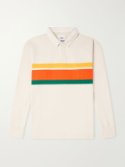 Drake's - Striped Cotton-Jersey Polo shirt - Neutrals