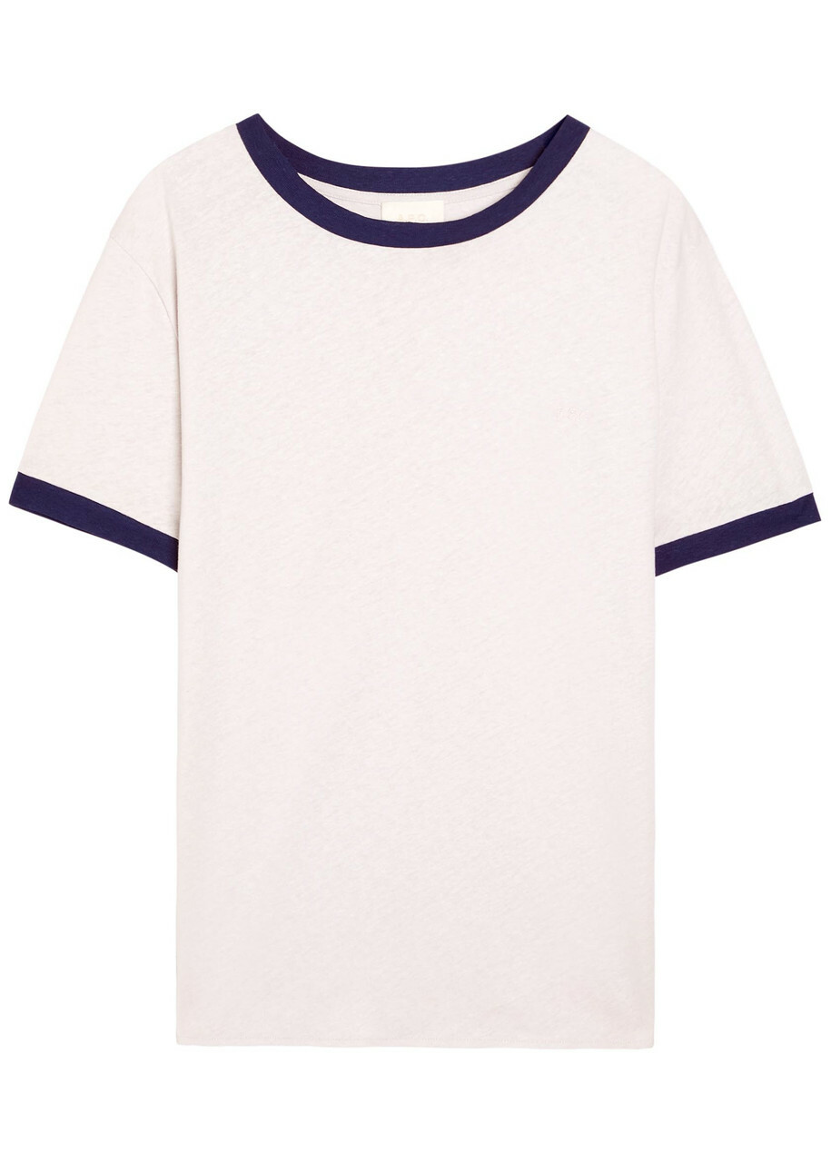 A.P.C. Jules Logo Cotton and Linen-blend T-shirt White