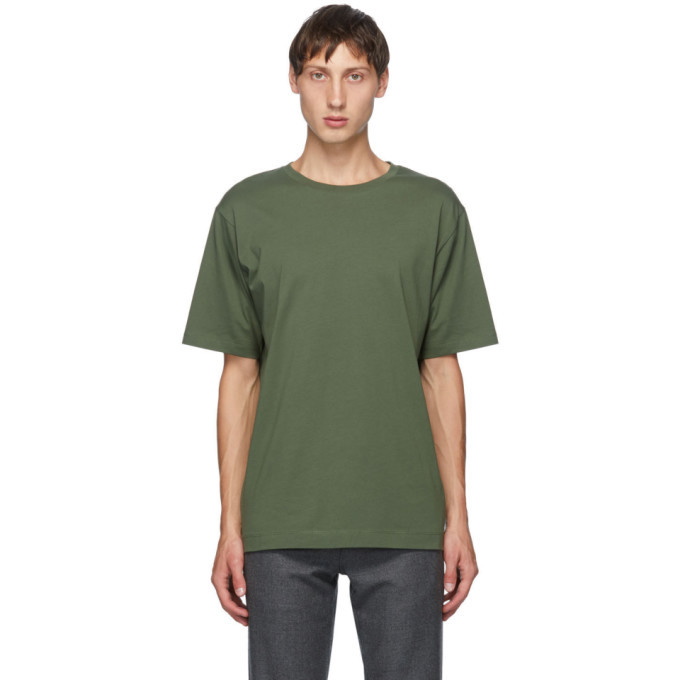 Photo: Dries Van Noten Green Round Collar T-Shirt