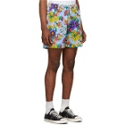 Noah NYC Blue and Multicolor Floral Rugby Shorts