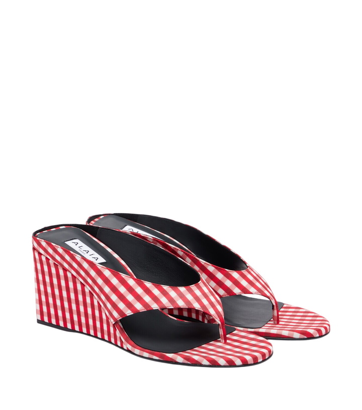 Photo: Alaïa Cube gingham wedge sandals