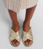 Prada Woven leather slides