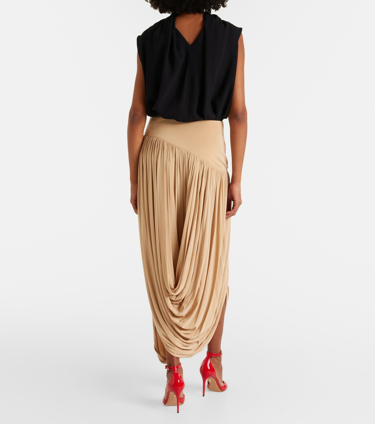 Ferragamo Draped jersey maxi skirt