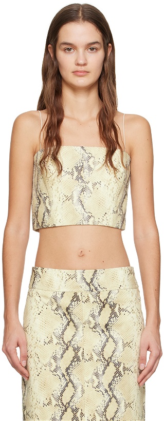 Photo: Helmut Lang Beige Python-Embossed Leather Camisole
