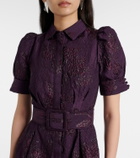 Rebecca Vallance Afina belted floral brocade gown