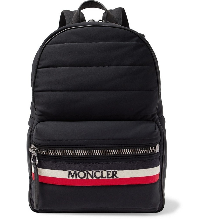Photo: Moncler - New George Webbing and Leather-Trimmed Quilted Shell Backpack - Men - Black