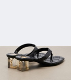 Saint Laurent Sip Cassandre leather thong sandals