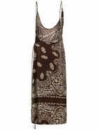 THE ATTICO Printed Viscose Twill Midi Dress