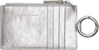 MM6 Maison Margiela Silver Numeric Leather Key Ring Wallet