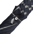 Francesco Maglia - Striped Chestnut Wood-Handle Umbrella - Blue