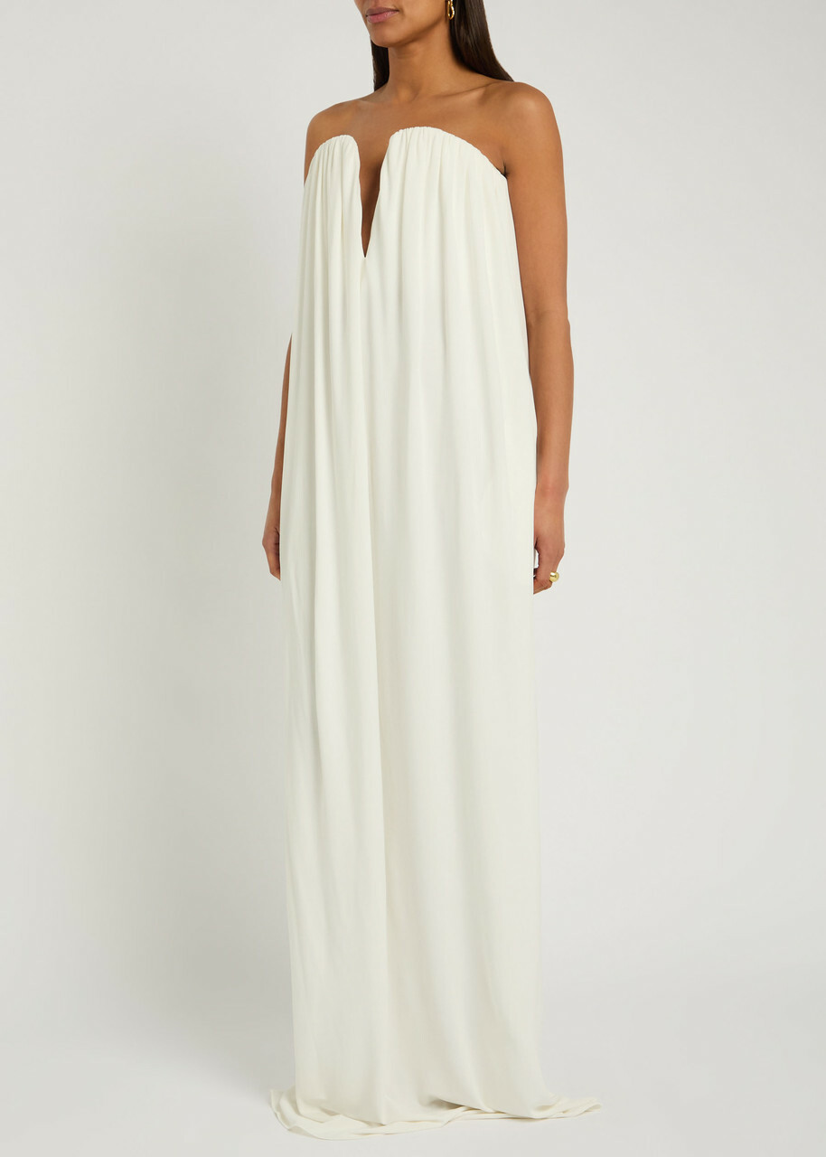 Stella Mccartney Forever Stella Strapless Crepe Gown White