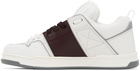 Valentino Garavani White & Burgundy Open Skate Low-Top Sneakers