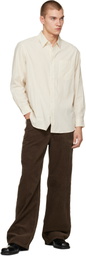 Dunst Off-White Informal Striped Shirt