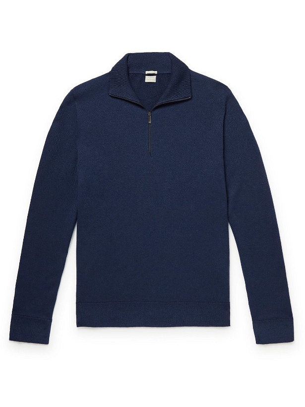 Photo: Massimo Alba - Slim-Fit Cashmere Half-Zip Sweater - Blue