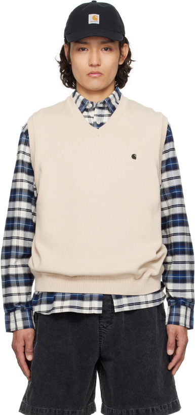 Photo: Carhartt Work In Progress Beige Madison Vest
