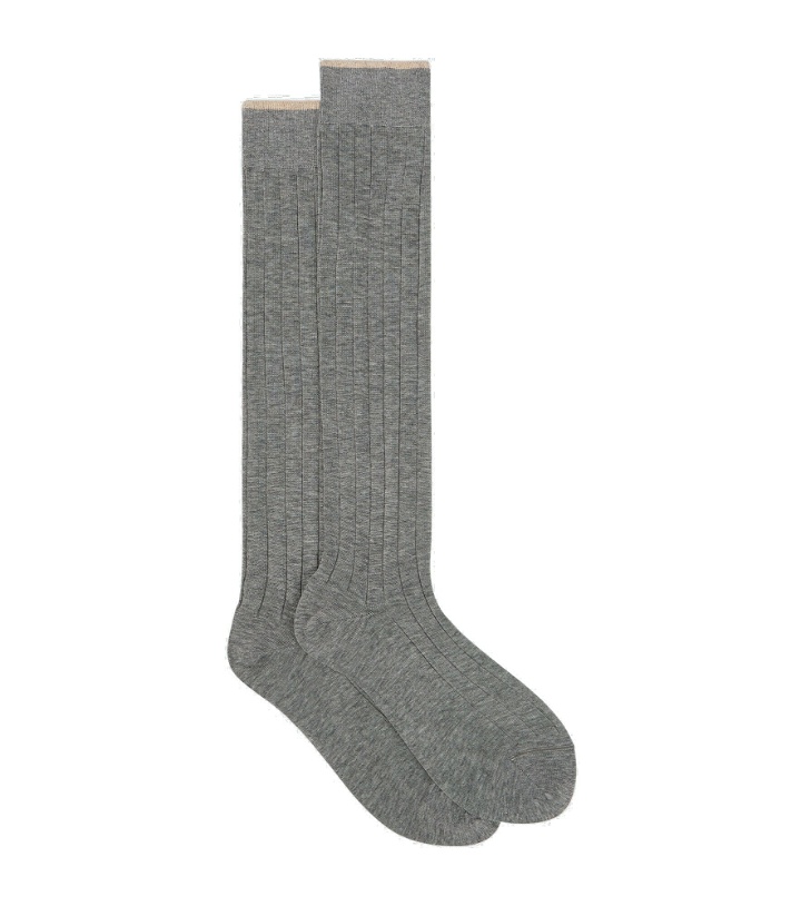 Photo: Brunello Cucinelli - Ribbed-knit cotton socks